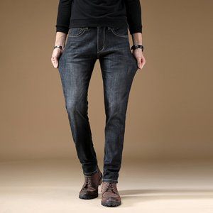 Men Jeans Slim Fit Black Color Pants